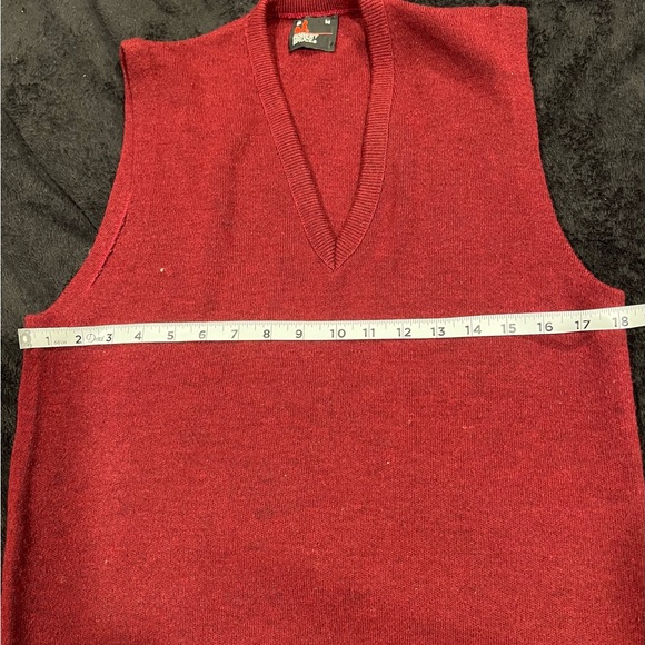 Robert Bruce Sweater Vest Mens Medium Red Pullover Union Made Vintage Orlon - Picture 5 of 6